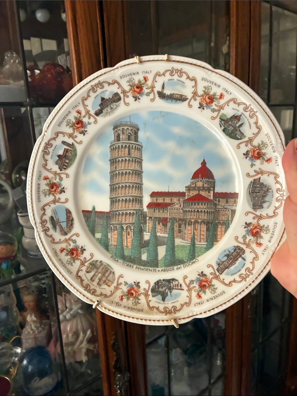 Vintage H& Co Selb Leaning Tower of Pisa Souvenir Ceramic Plate Tuscany Italy